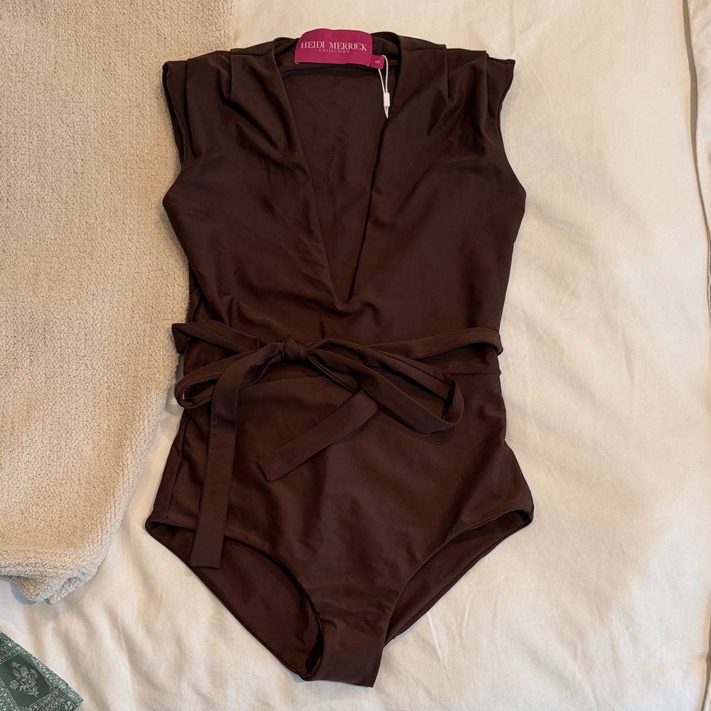 Heidi Merrick Brown One Piece Swimsuit
